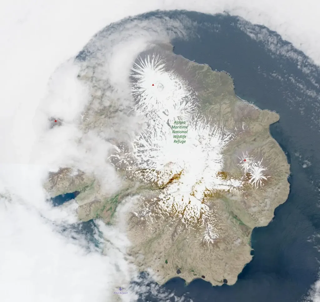 satellite image korovin volcano june 16 2026
