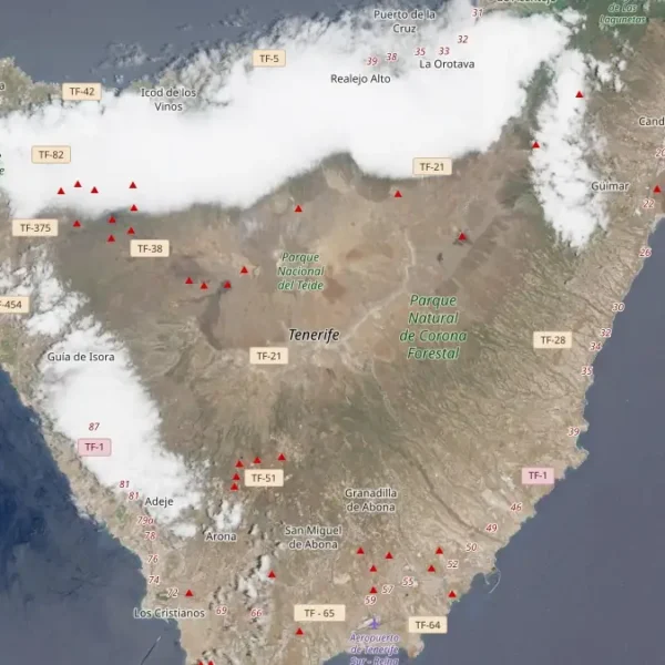 tenerife satellite image june 28 2026