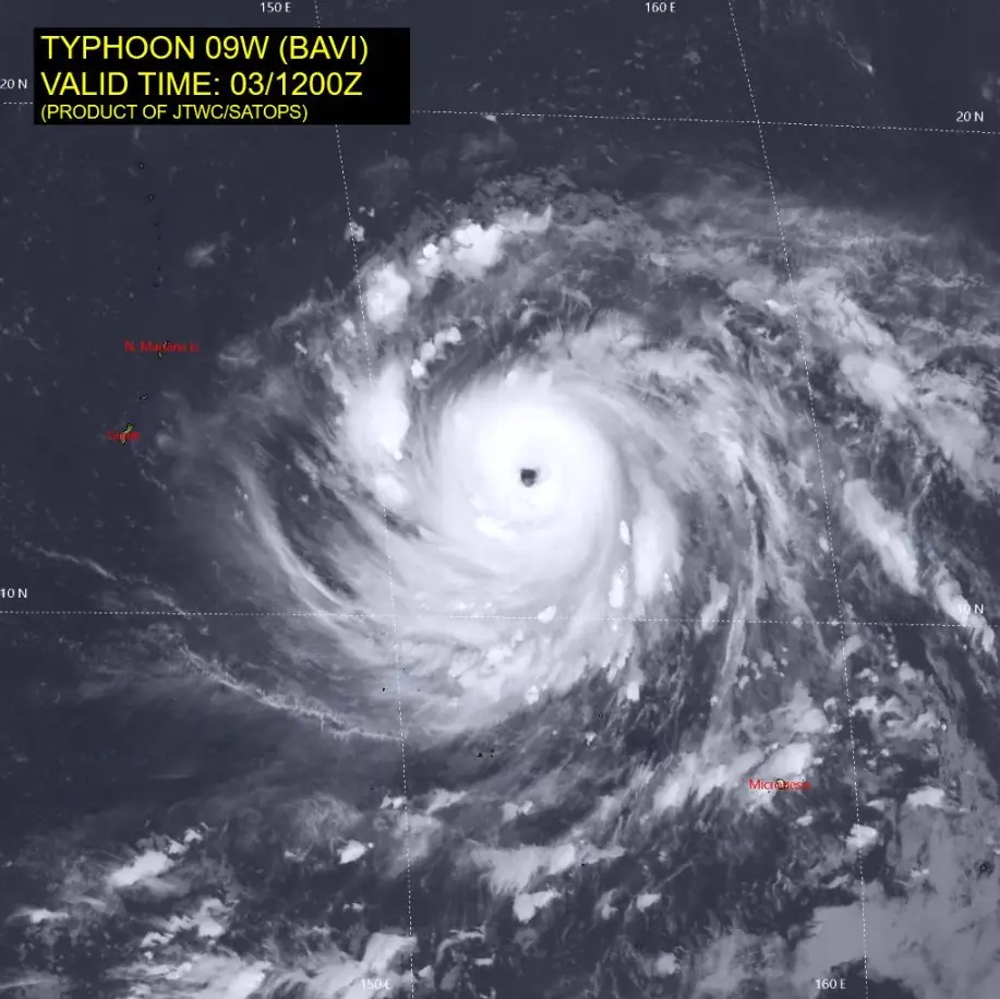 typhoon bavi satellite image 1200 utc july 3 2026
