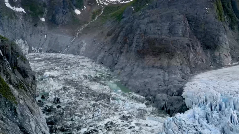 Aerial View facing Suicide Basin. Mendenhall Glacier on the lower right