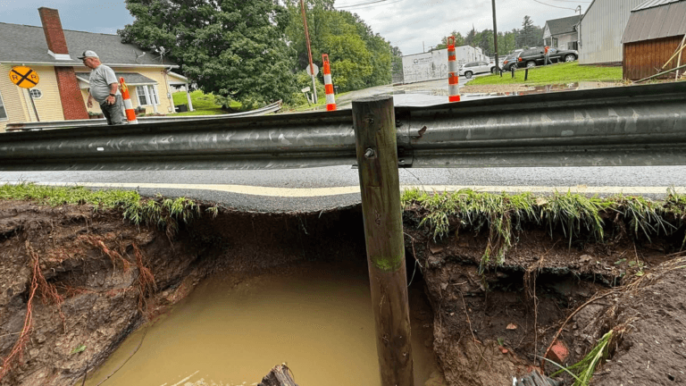 Flood damage in New Lexington, Perry County, Ohio on August 10, 2026