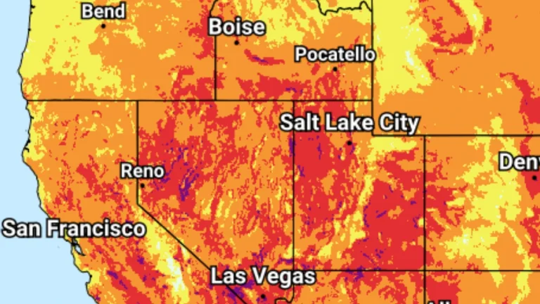 Maximum heat risk forecast for western USA through August 9, 2026. Credit: NWS/WPC