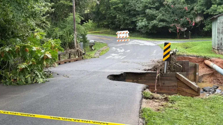 road damage across Surry County due to flooding