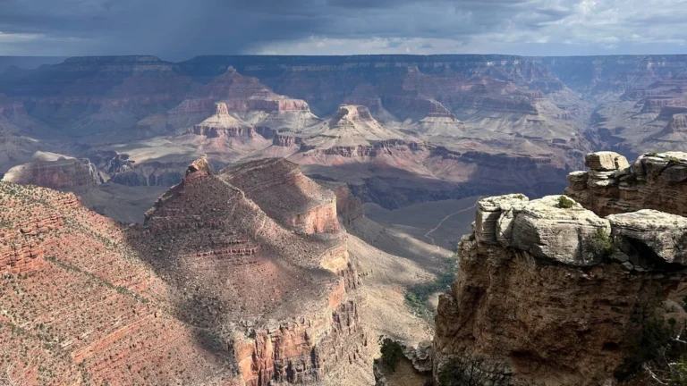 A storm system moves across the North Rim of Grand Canyon National Park on August 29, 2026