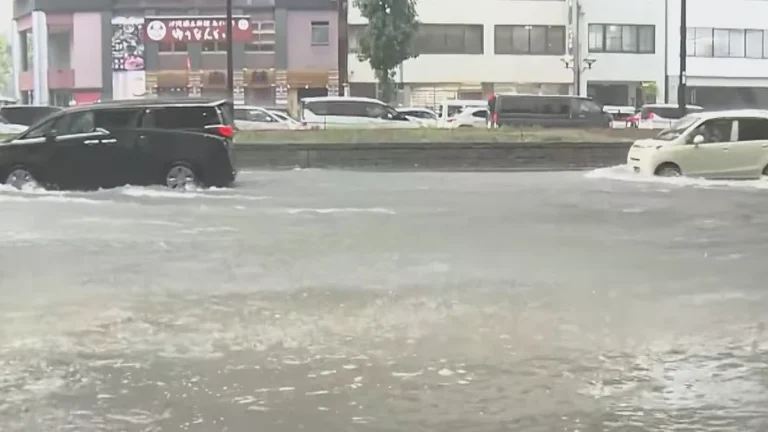 Flooded roads in Nagoya Japan on September 8, 2026: Credit: 東海テレビ ニュースONE