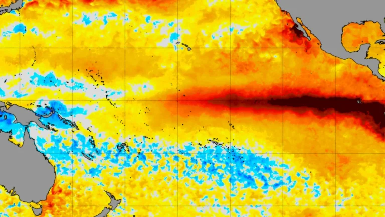 NOAA coral reef watch 5km sst anomalies-september 22, 2026 shows the strengthening El Nino