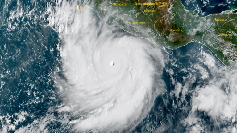 Satellite image of Category 5 hurricane polo at 1510 UTC on September 22, 2026