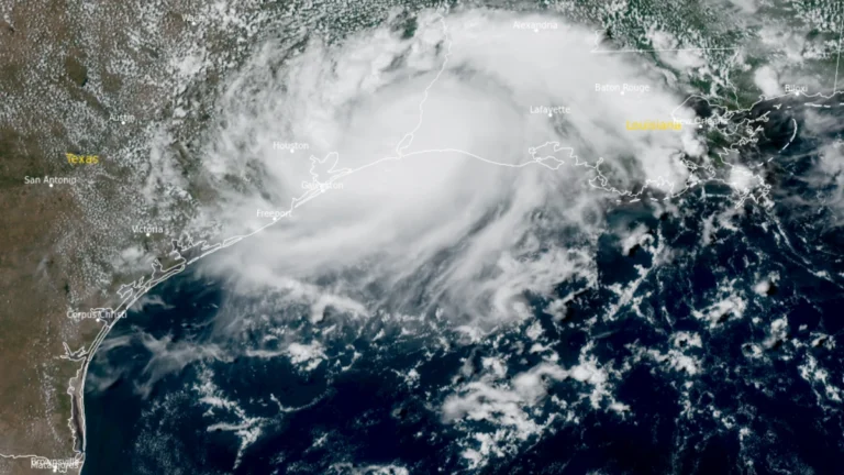 Satellite image of Tropical Storm Edouard at 1920 UTC on September 1, 2026