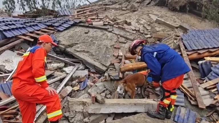 Search and rescue operations after deadly landslide in Minkeng Village China