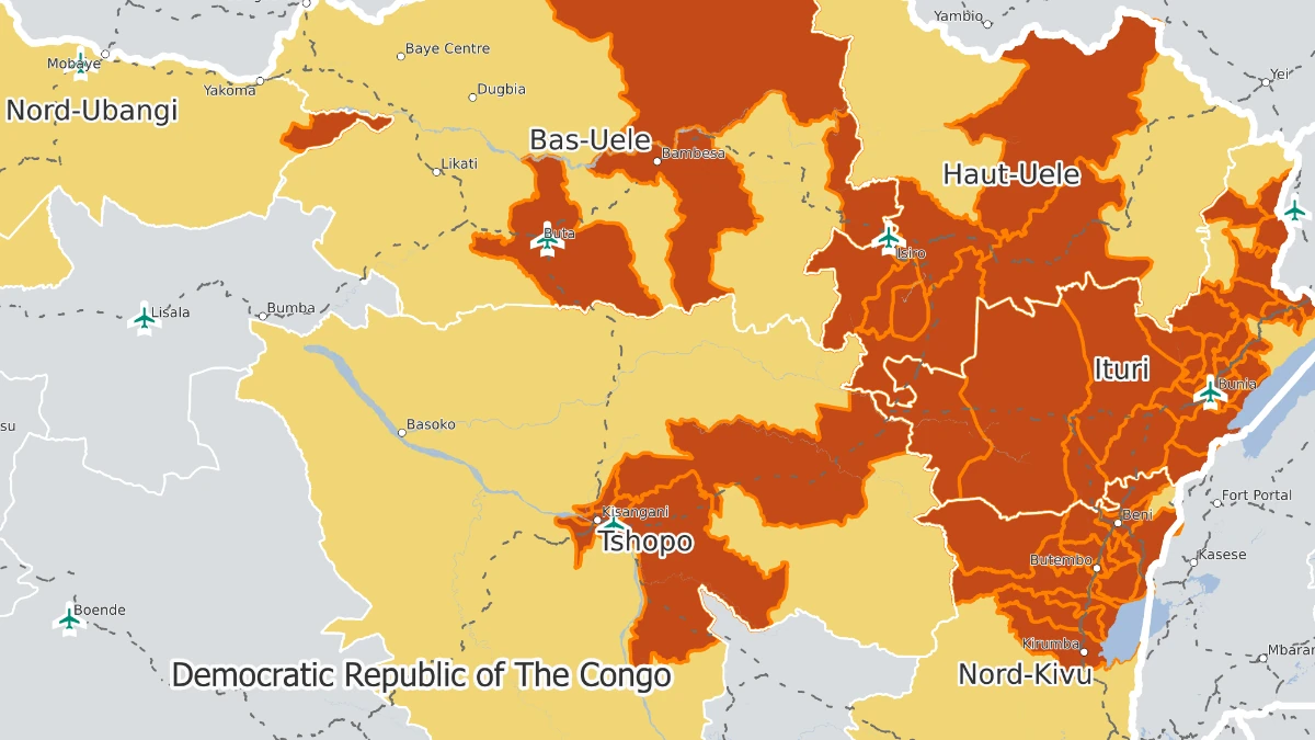 DRC 2026 Ebola Outbreak map