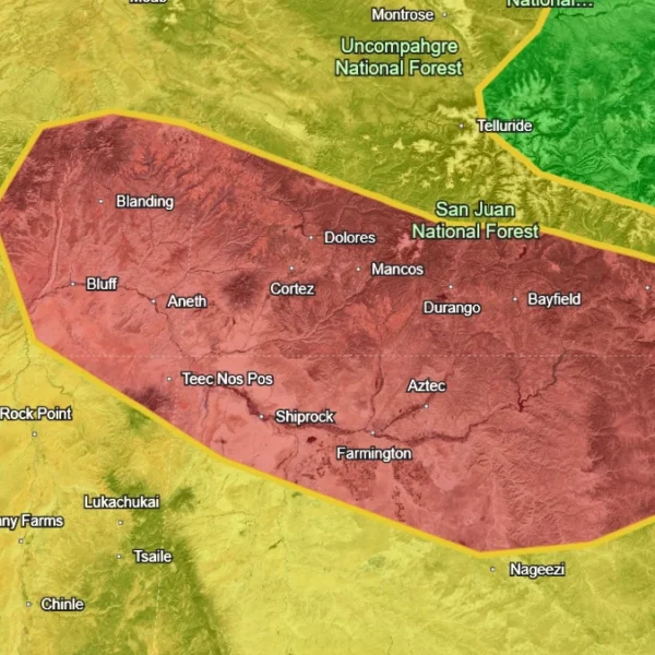 Google earth overlay of nws-wpc-moderate risk-ero-nov1-2026