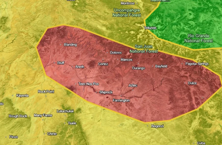 Google earth overlay of nws-wpc-moderate risk-ero-nov1-2026