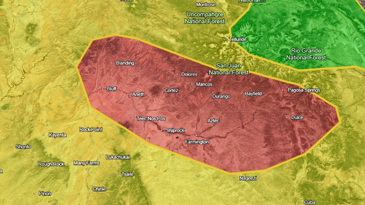 Google earth overlay of nws-wpc-moderate risk-ero-nov1-2026