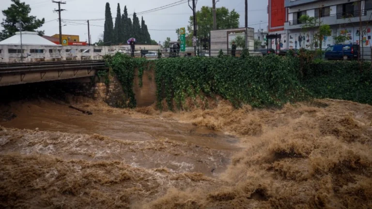 Heavy rainfall triggers flooding on Rhodes Island Greece on October 14, 2026