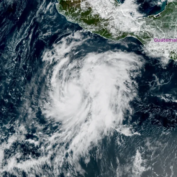 Satellite image Tropical Storm Vance at 1820 UTC on October 22, 2026