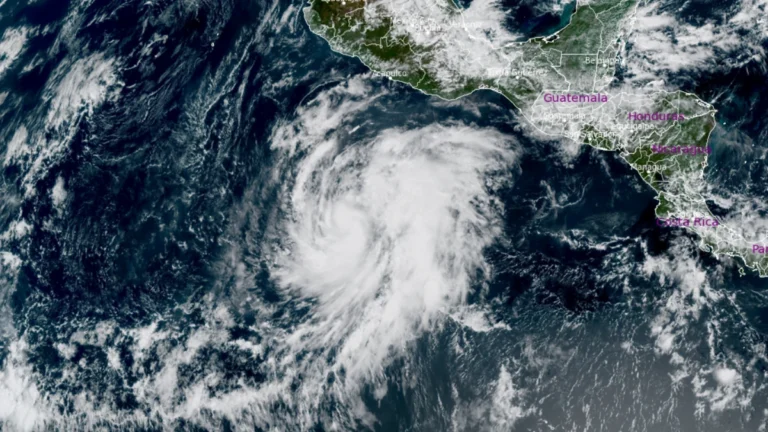 Satellite image Tropical Storm Vance at 1820 UTC on October 22, 2026