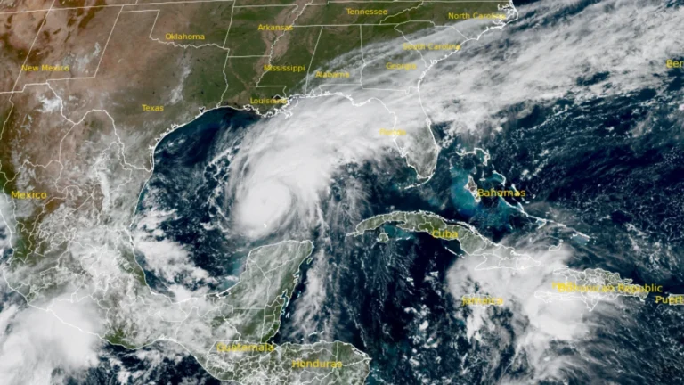 Satellite image of Hurricane Isaias at 1700 UTC on October 8, 2026