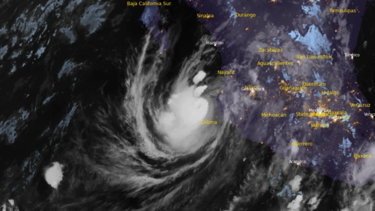 Satellite image of Hurricane Simon at 10:40 UTC on October 12, 2026. Credit: NOAA/GOES-19, RAMMB/CIRA, The Watchers