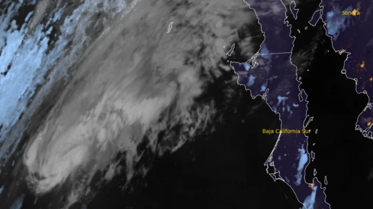 Satellite image of Tropical Storm Rachel at 0910 UTC on October 10, 2026