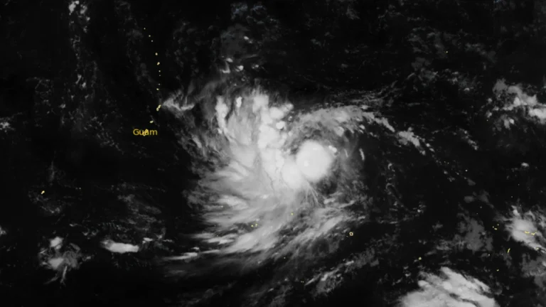 Satellite image of Typhoon Champi at 18:30 UTC on October 15, 2026. Credit: JMA/Himawari-9, RAMMB/CIRA, The Watchers