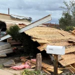 Tornado damage in Santa Fe, New Mexico on October 24, 2026