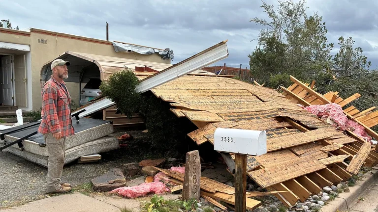 Tornado damage in Santa Fe, New Mexico on October 24, 2026