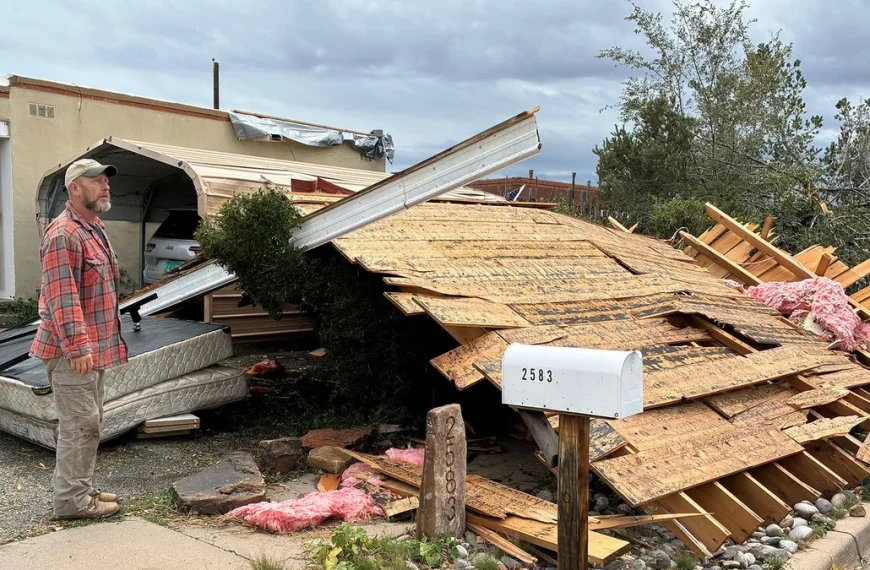 Tornado damage in Santa Fe, New Mexico on October 24, 2026