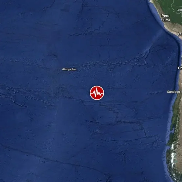 Epicenter of M6.4 earthquake southeast of Easter Island, Chile on October 29, 2026