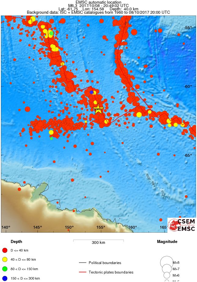 Balleny Islands region - regional seismicity