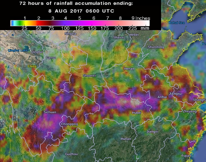 72 hours of rainfall accumulation - China