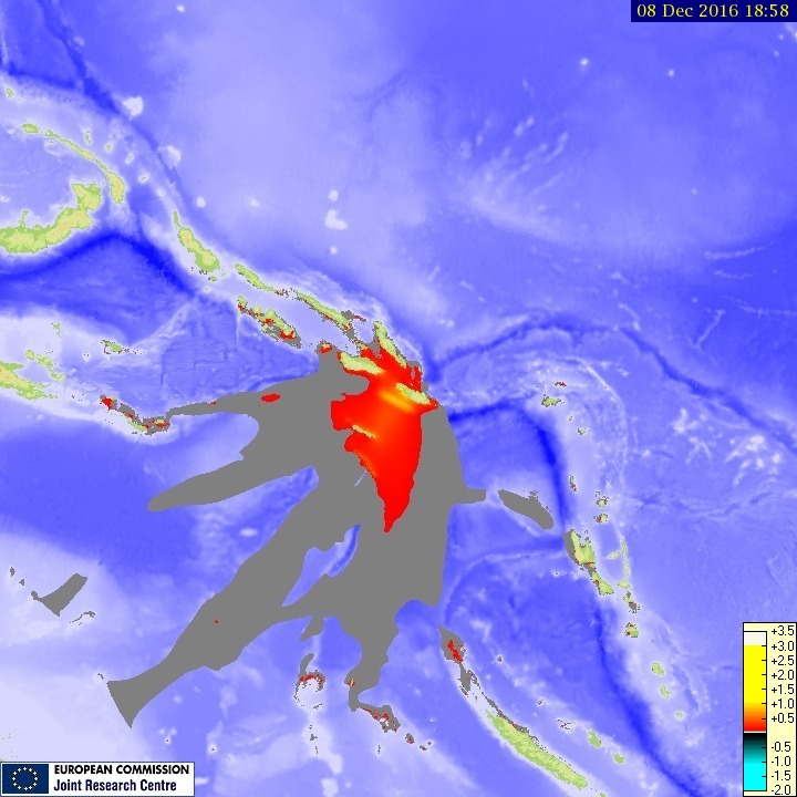 Solomon Islands - Tsunami model - M7.8 earthquake - December 8, 2016