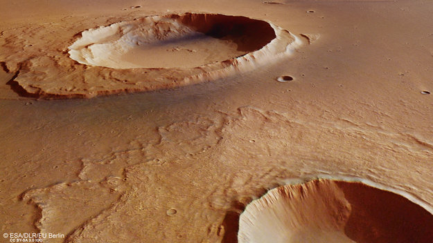 Perspective view towards Worcester crater