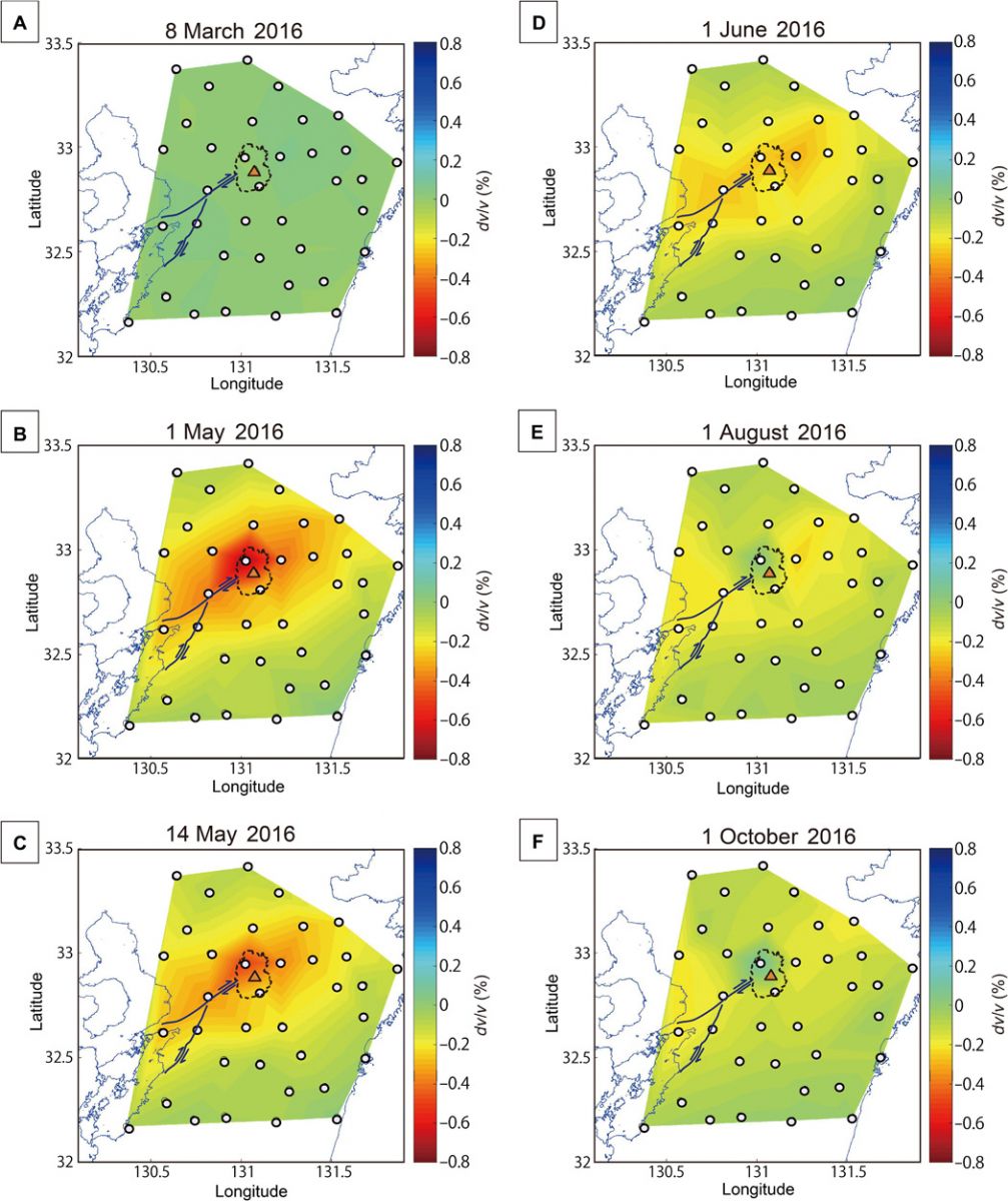 Spatial and temporal variation of seismic velocity in central Kyushu during the 2016 Kumamoto earthquake