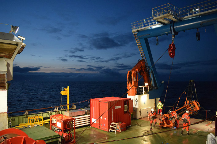 Team taking samples offshore around Scottland and Shetland