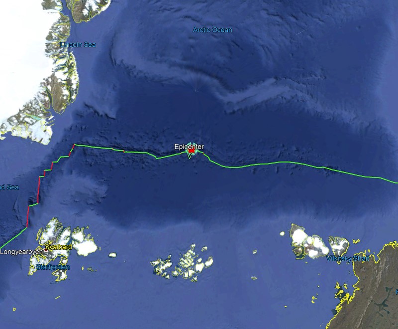 M6.0 earthquake north of Franz Josef Land, Arctic Ocean