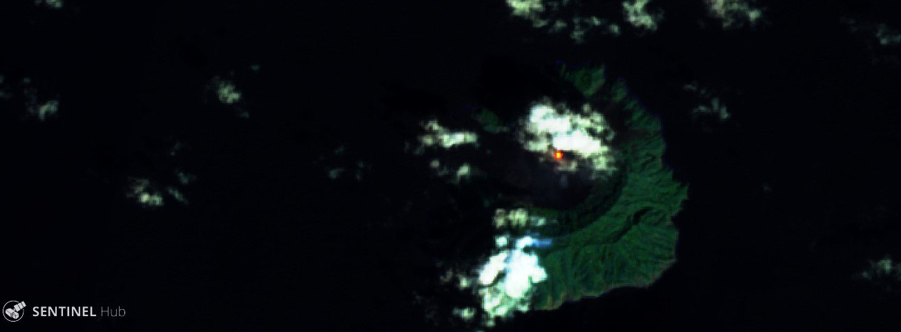 Barren Island volcano, India as seen by Sentinel2 on February 5, 2017