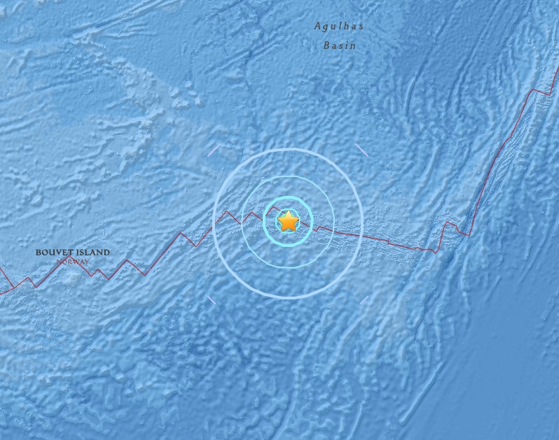 Bouvet Island region earthquake October 23, 2017