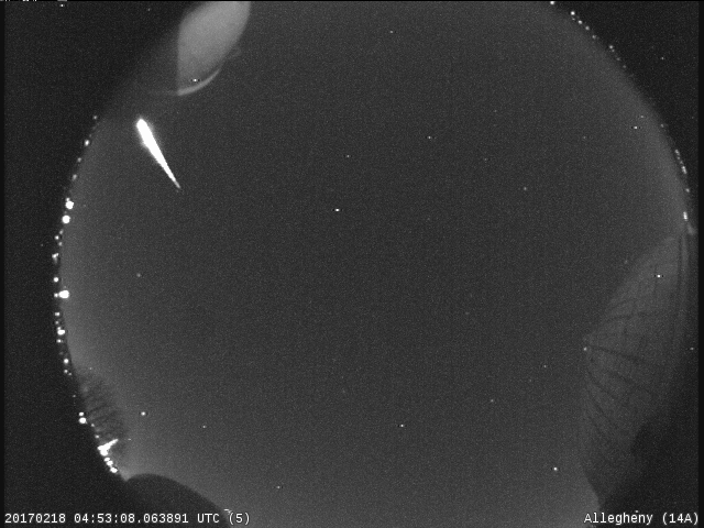 Bright fireball northern US and Canada on February 18, 2017