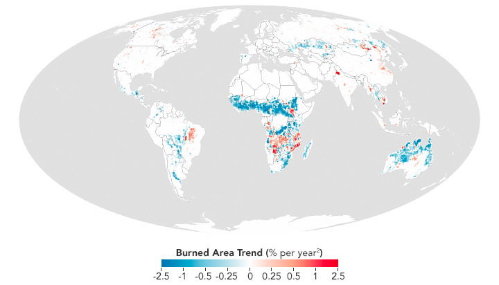 Burned area trend (percent per year)