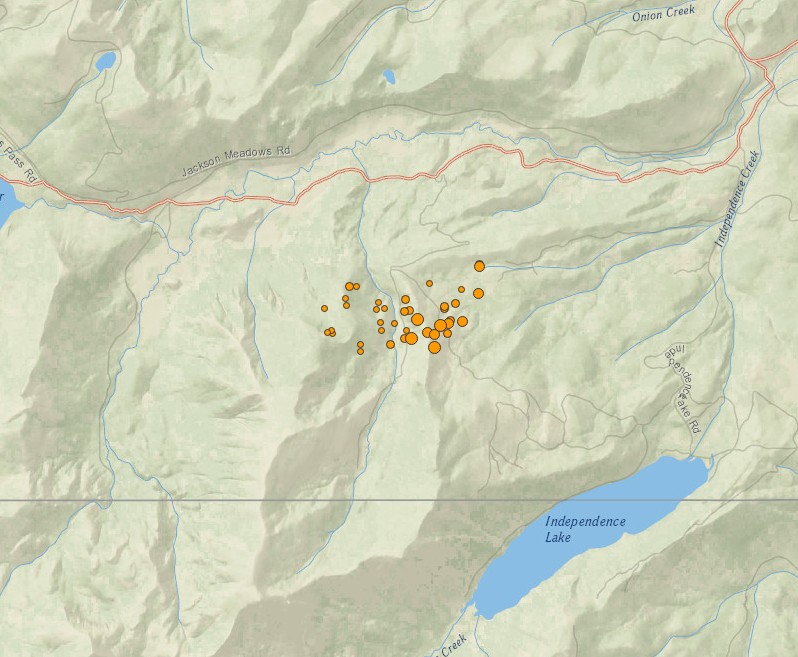 California Nevada earthquake swarm - June 2017
