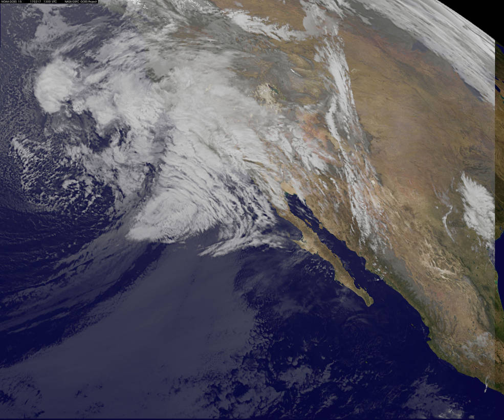 Massive storm slams California on February 17, 2017 - satellite image