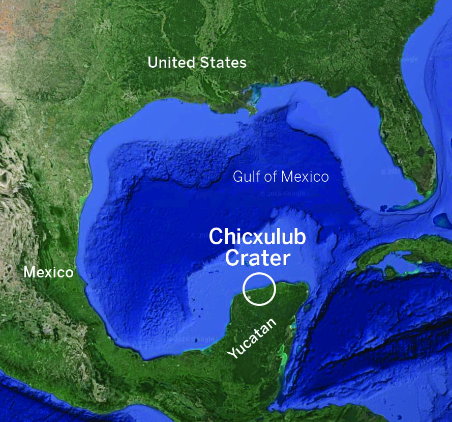 The location of the Chicxulub crater