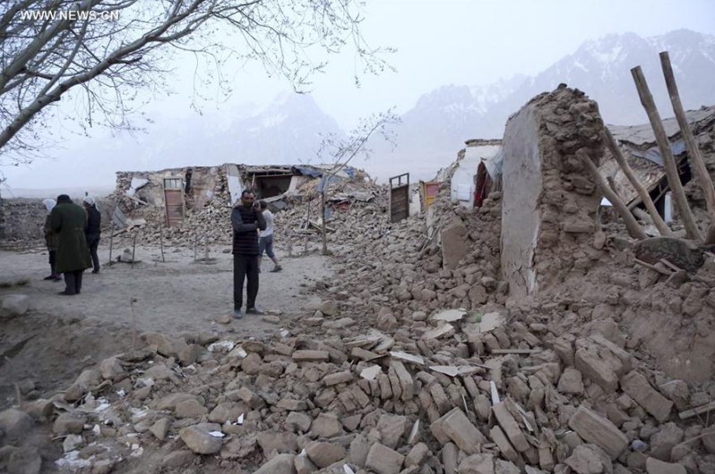 Kuzigun Village in Taxkorgan County, Xinjiang, China after M5.5 earthquake on May 10, 2017