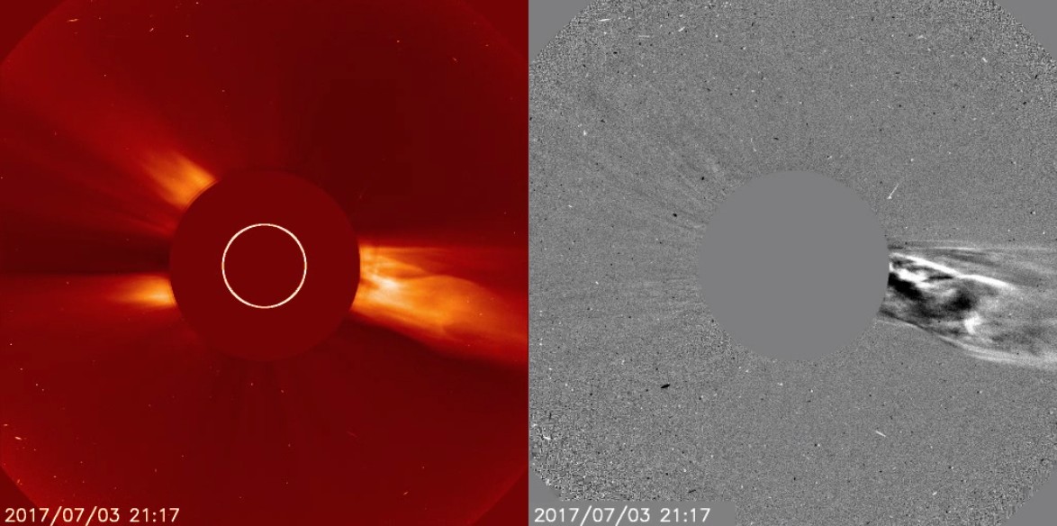CME produced by M1.3 on July 3, 2017 as seen by SOHO LASCO C2 coronagraph