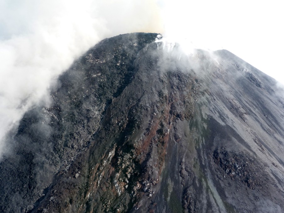 New lava dome at Colima volcano on September 30, 2016, Mexico