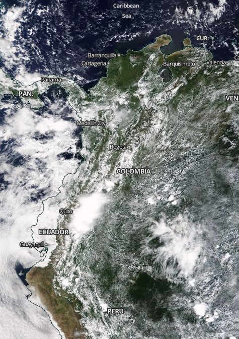 Colombia satellite image on November 1, 2017