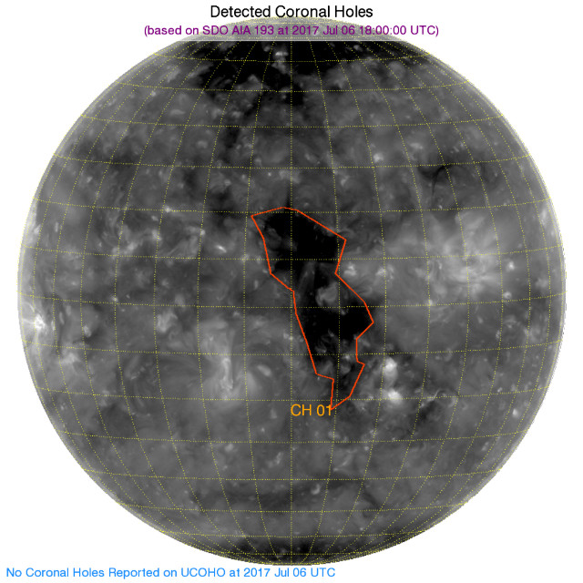 Geoeffective coronal hole on July 6, 2017
