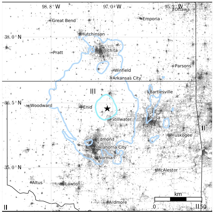 December 5, 2017 Oklahoma earthquake - Population exposure