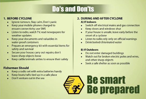 Do's and don'ts during tropical cyclones