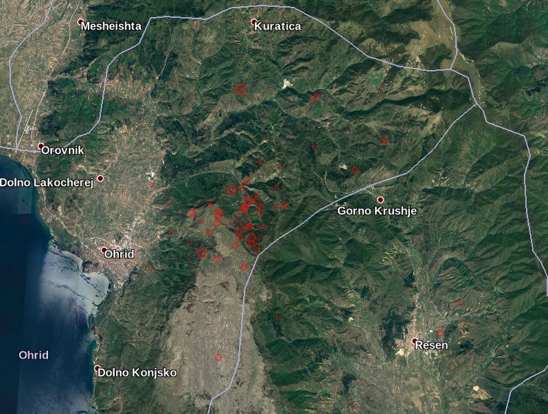 Earthquake swarm near Ohrid, Macedonia - June, July 2017